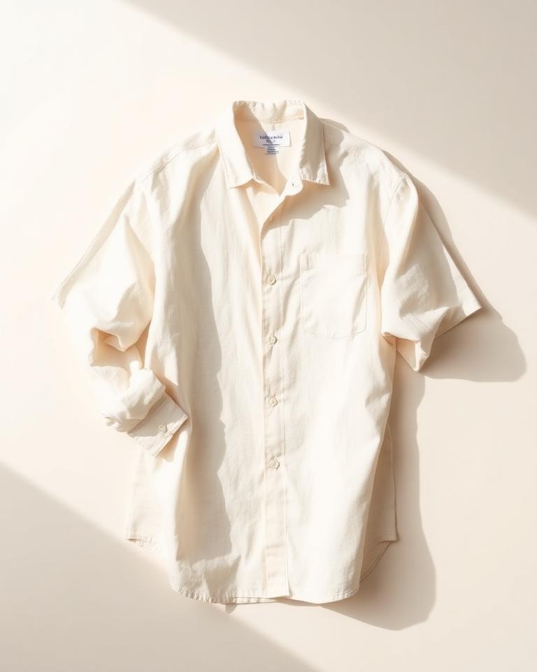 Cream Linen Oversized Shirt